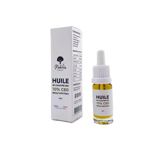 huile CBD 10% broad spectrum 10ml 1000mg sans THC