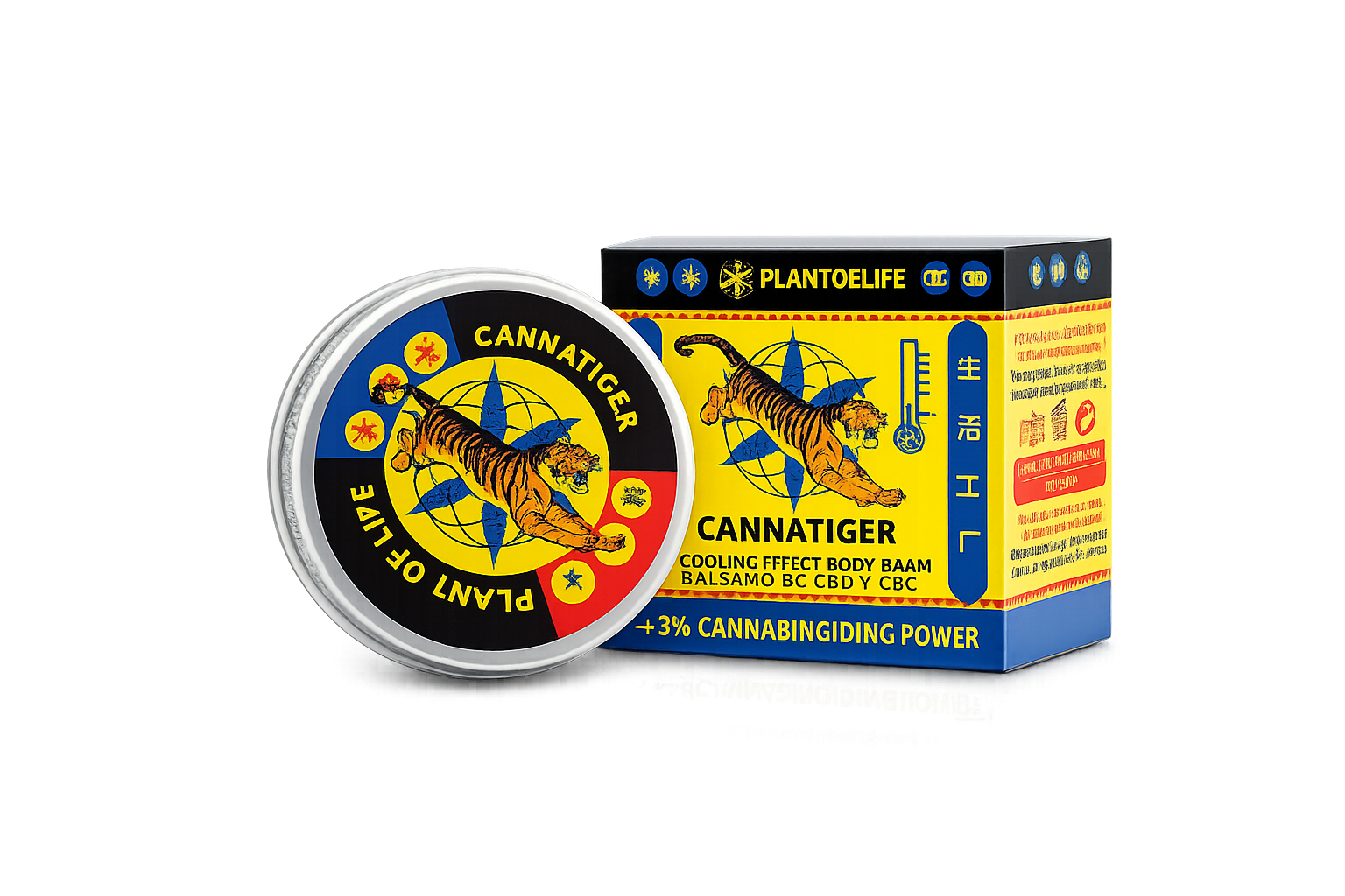 Baume du Tigre 3% CBD effet froid 12ml pot et emballage