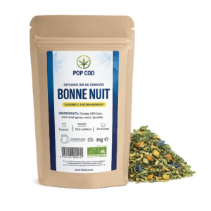 Tisane CBD Bio Fruits Rouges 35g sachet infusion chanvre