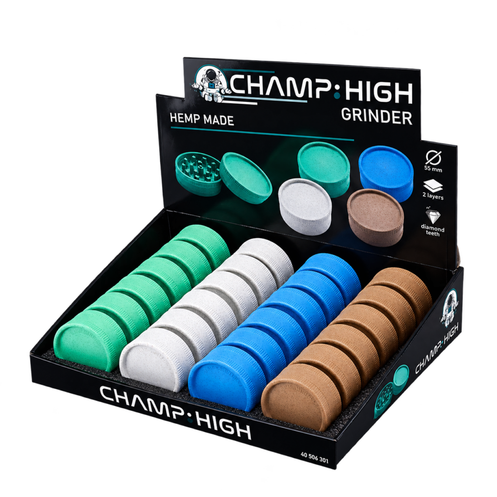 Grinder chanvre 55 mm Champ High disponible en plusieurs coloris